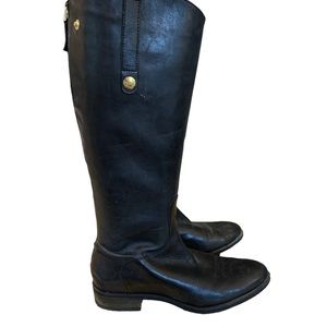 Sam Edelman Penny Black Leather Riding Boots Womens 9.5